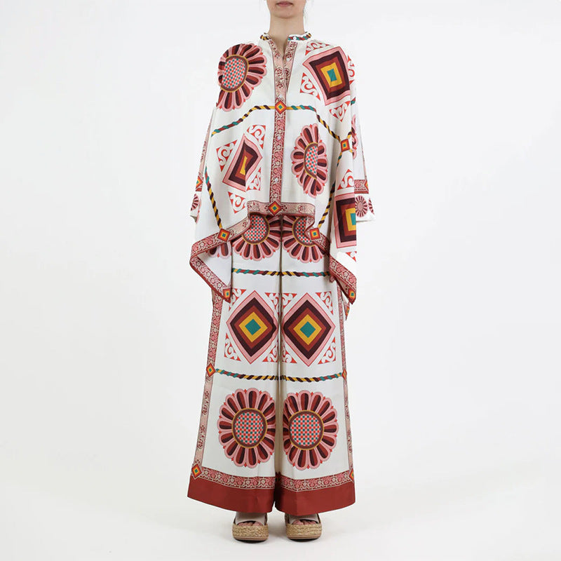 Haut kaftan floral pour femme avec détail de bouton Levoire