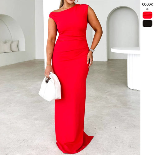 Robe maxi femme avec design ajusté et décolleté en cascade élégant Levoire