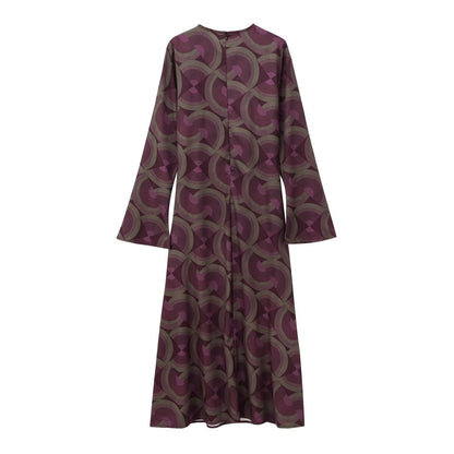 Levoire | Imprimé Artistique Robe Longue à Manches