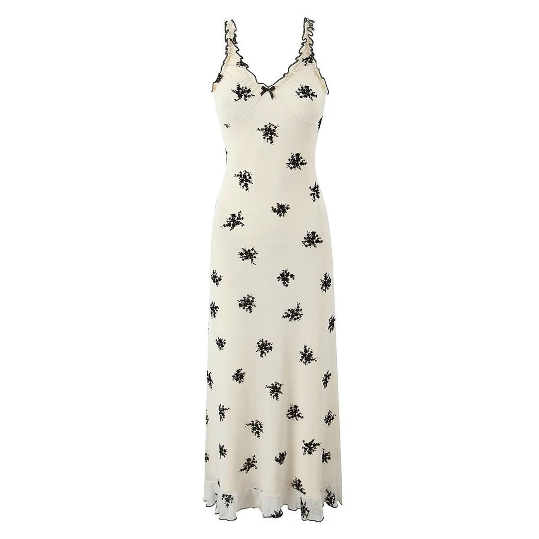 Levoire | Lörppä spaghetti-ruban-maxi-robe Laiton blanc