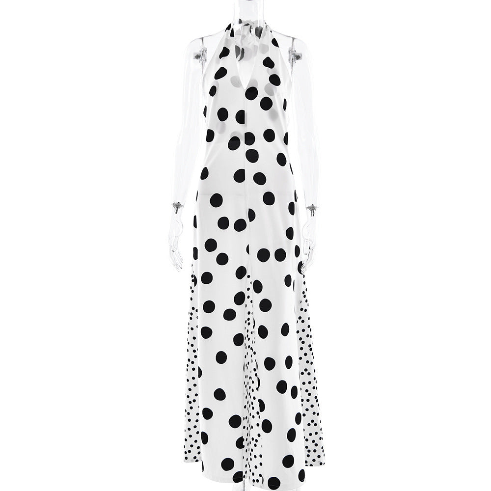 Robe maxi d'été pour femmes avec des accents floraux et un décolleté profond Levoire