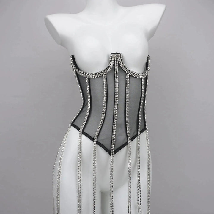 Levoire | Ceinture en chaîne noire sculptante pour femmes en polyester