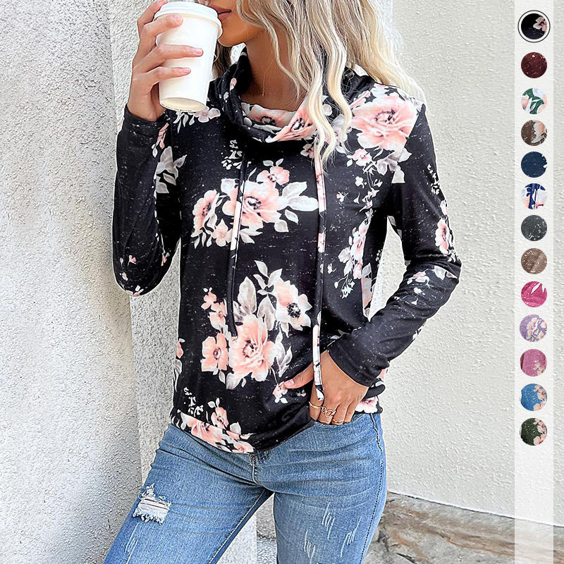 Pull femmes avec motif floral et col haut Levoire