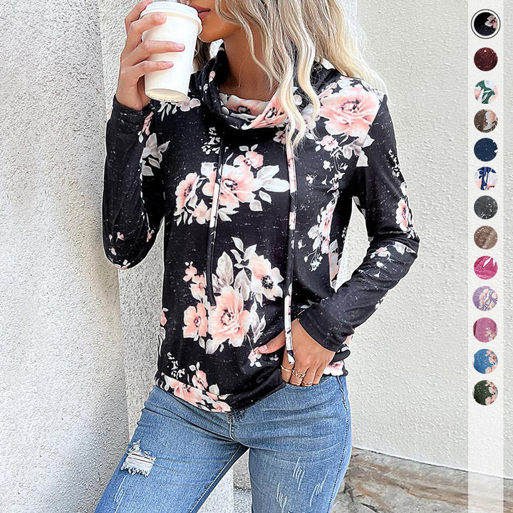 Pull femmes avec motif floral et col haut Levoire