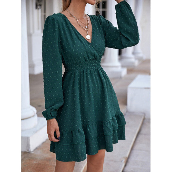 Levoire | Robe D'Été Midi Avec Volants Vert foncé