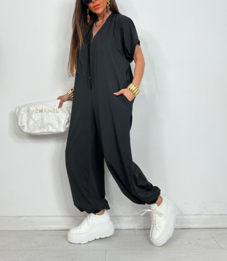 Combinaison oversize pour femmes avec un imprimé léopard moderne et des poches pratiques Levoire