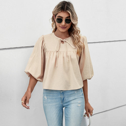 Blouse femme à manches larges et nœud ludique Levoire