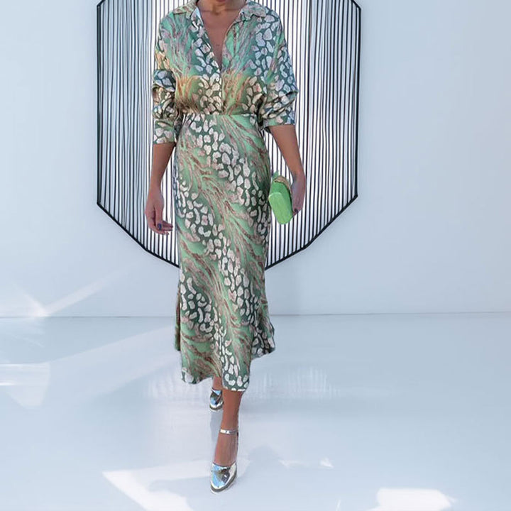 Robe maxi élégante pour femme avec motif scintillant et fronces Levoire