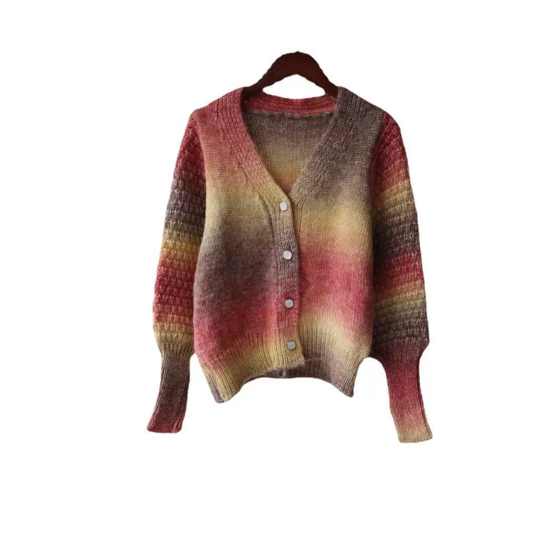 Cardigan pour femmes avec dégradé coloré et transitions douces Levoire