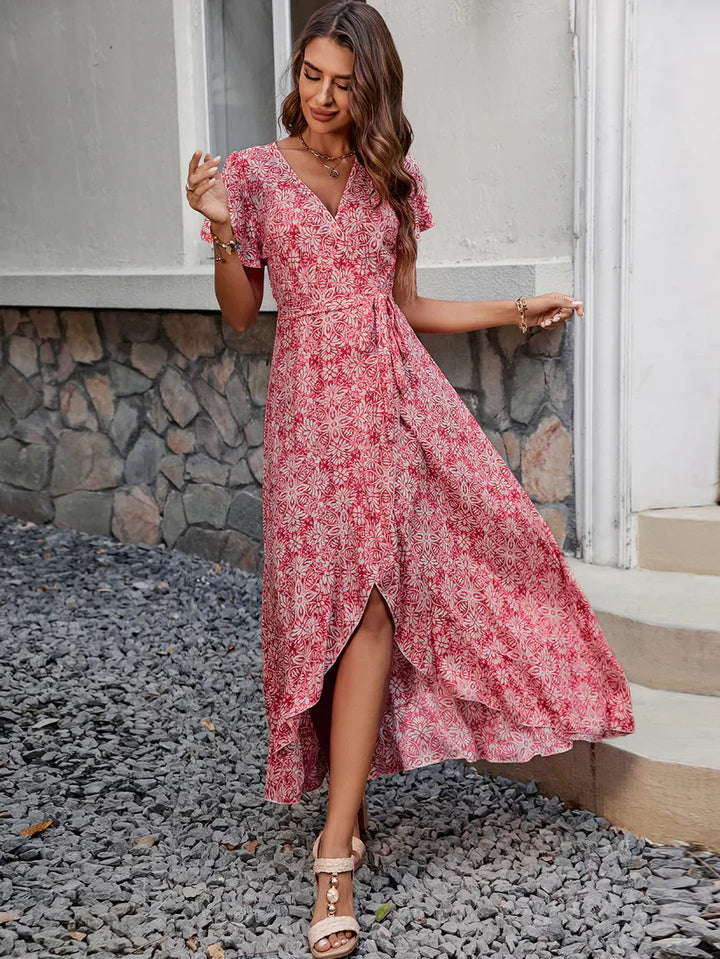 Levoire | Robes de plage imprimées une pièce pour femmes avec bretelles spaghetti Rouge