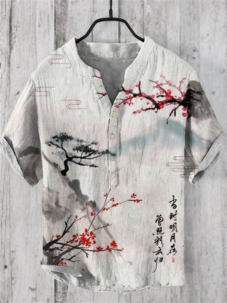 Levoire | Chemise Japonaise En Lin Mélangé paysage japonais