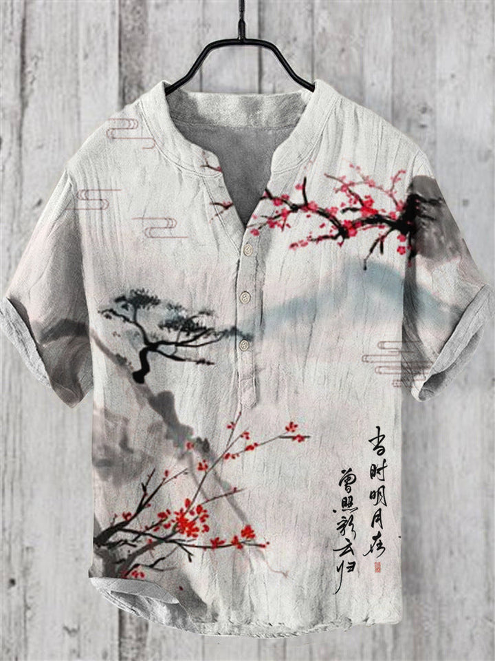 Levoire | Chemise Japonaise En Lin Mélangé paysage japonais