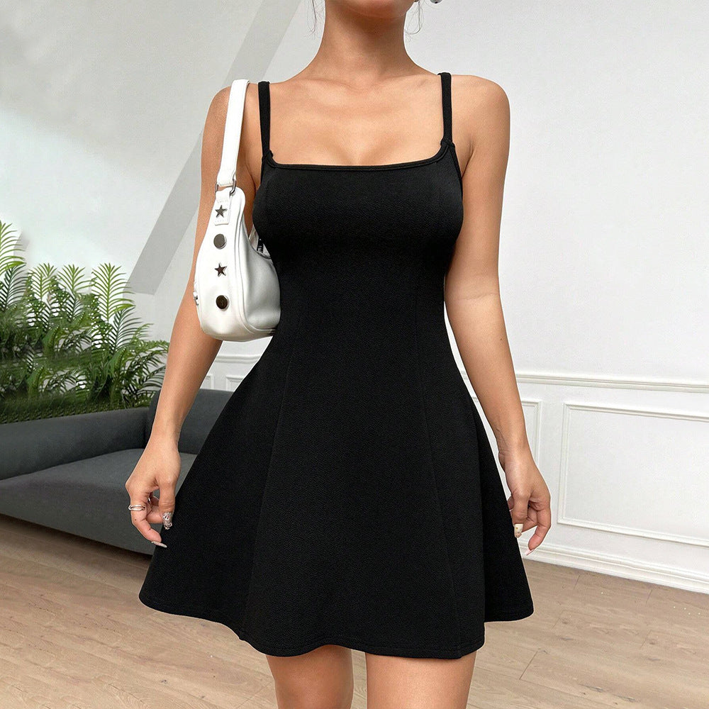 Robe A-line simple pour femmes avec bretelles réglables Levoire