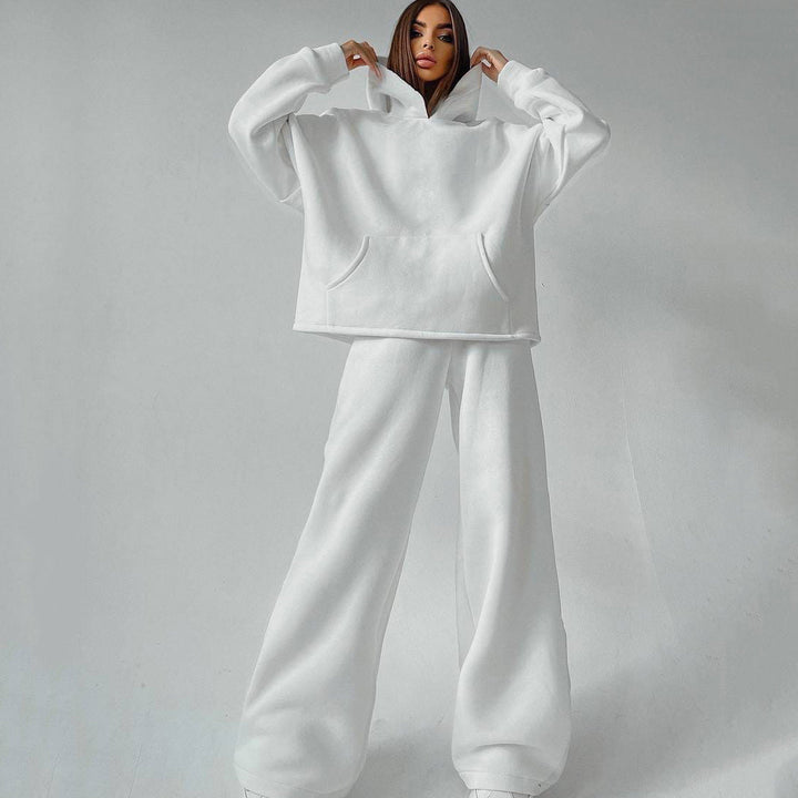 Levoire | T-shirt à capuche confortable avec poches Ensemble deux pièces Blanc
