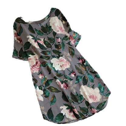 Levoire | Robe imprimée à col rond Imprimé Robe à manches longues