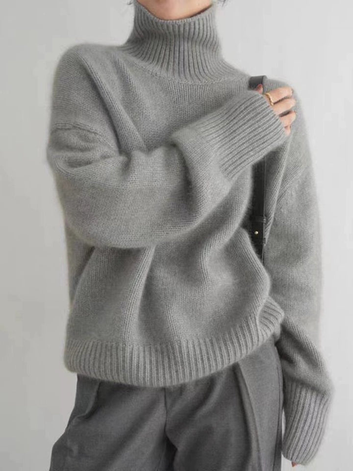 Pull à col roulé confortable pour femme en fine laine Levoire
