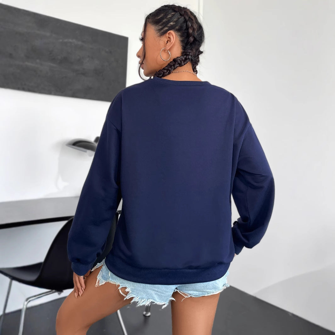 Pull décontracté pour femmes avec lettrage créatif et coupe confortable Levoire