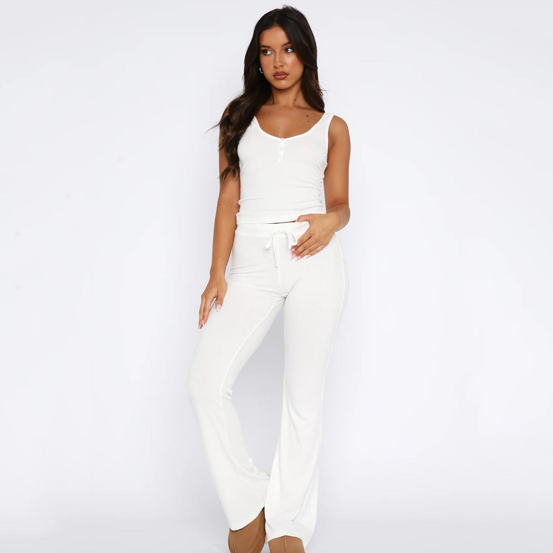 Levoire | Confortable ensemble top et pantalon lounge Blanc