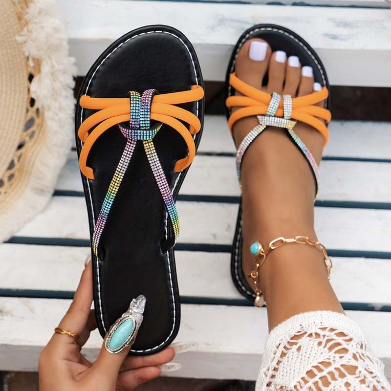 Levoire | Pantoufles Avec Strass Orange