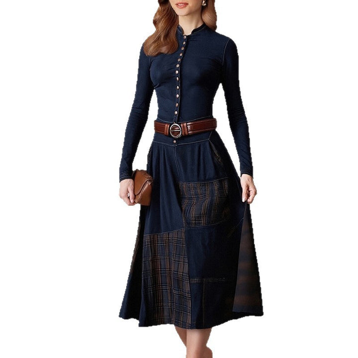 Robe midi élégante pour femmes avec boutonnières et détails contrastés Levoire