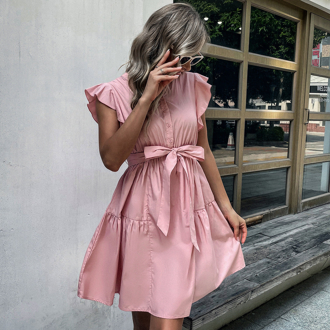 Levoire | Chemise à cape à jupe volantée élégante Rosa