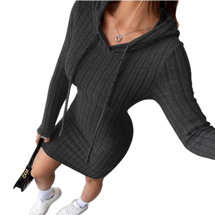 Robe sweatshirt à capuche pour femmes avec design rayé Levoire