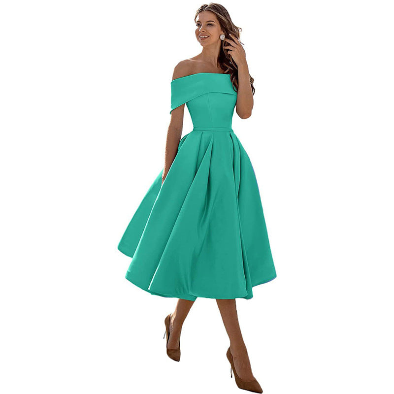 Levoire | Robe de soirée satinée sans bretelles lässig Glace bleue