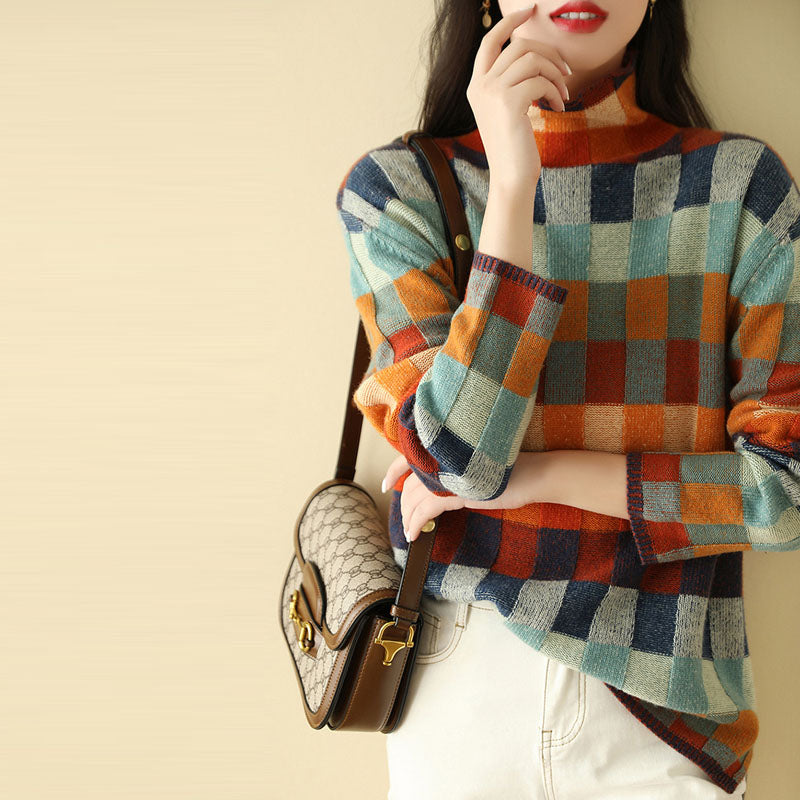 Levoire | En Tricot À Carreaux Colorés