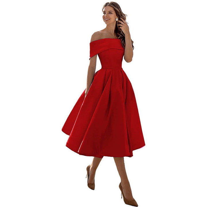 Levoire | Robe de soirée satinée sans bretelles lässig Rouge