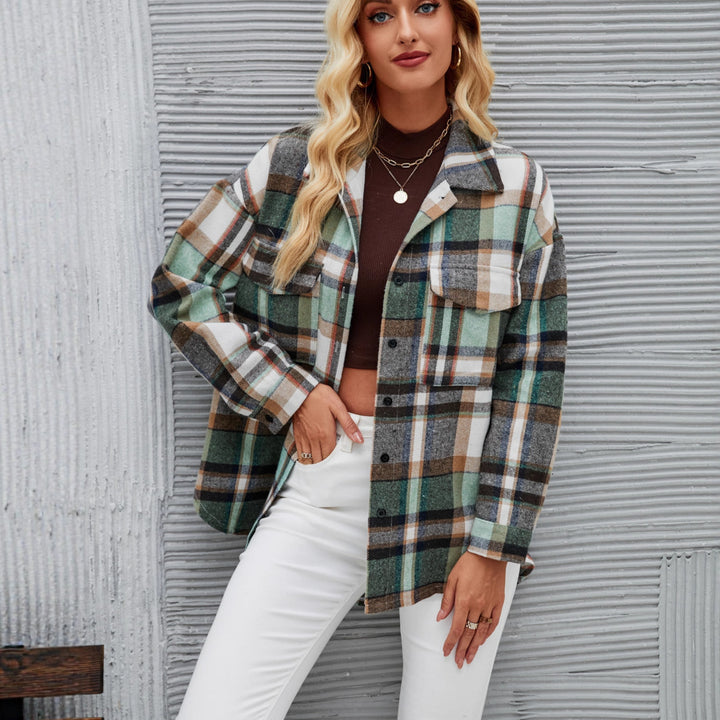 Veste chemise à motif carreaux pour femmes Levoire