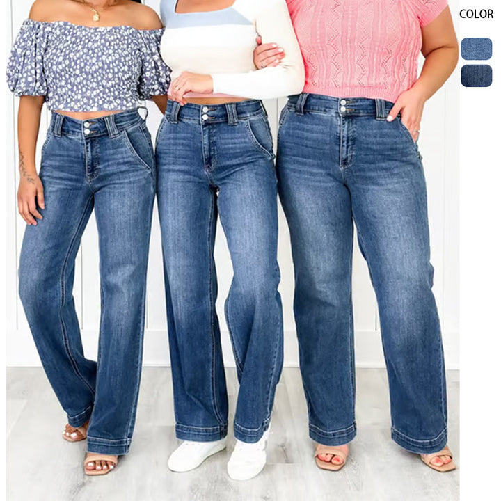 Jeans larges taille haute pour femmes avec coupe confortable Levoire
