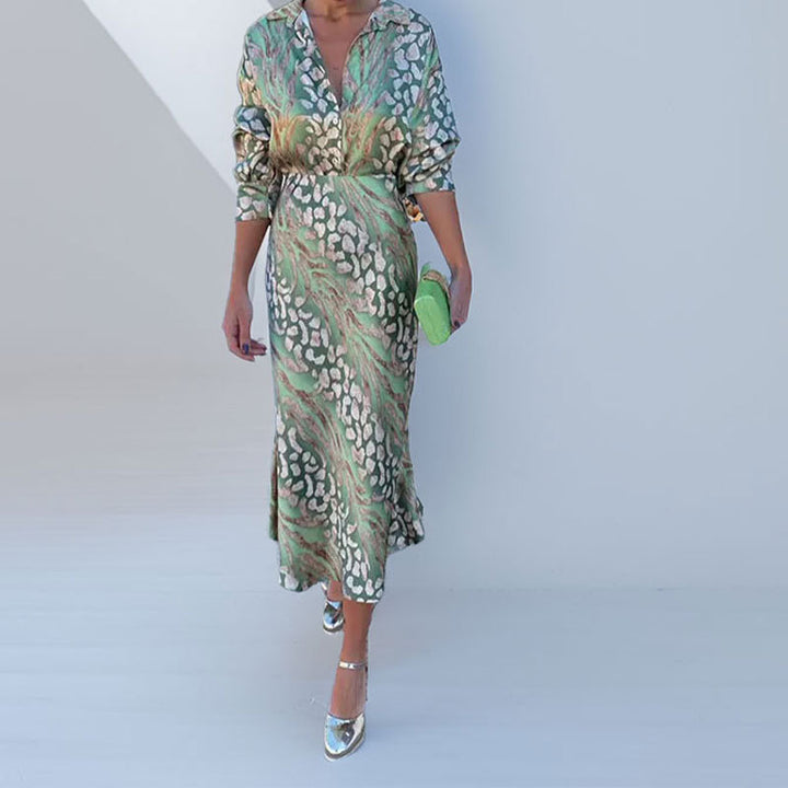 Robe maxi élégante pour femme avec motif scintillant et fronces Levoire
