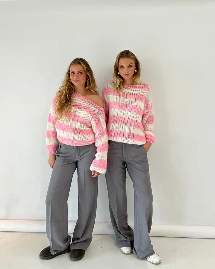 Levoire | Pull de printemps rayé pour élégance moderne Rosa