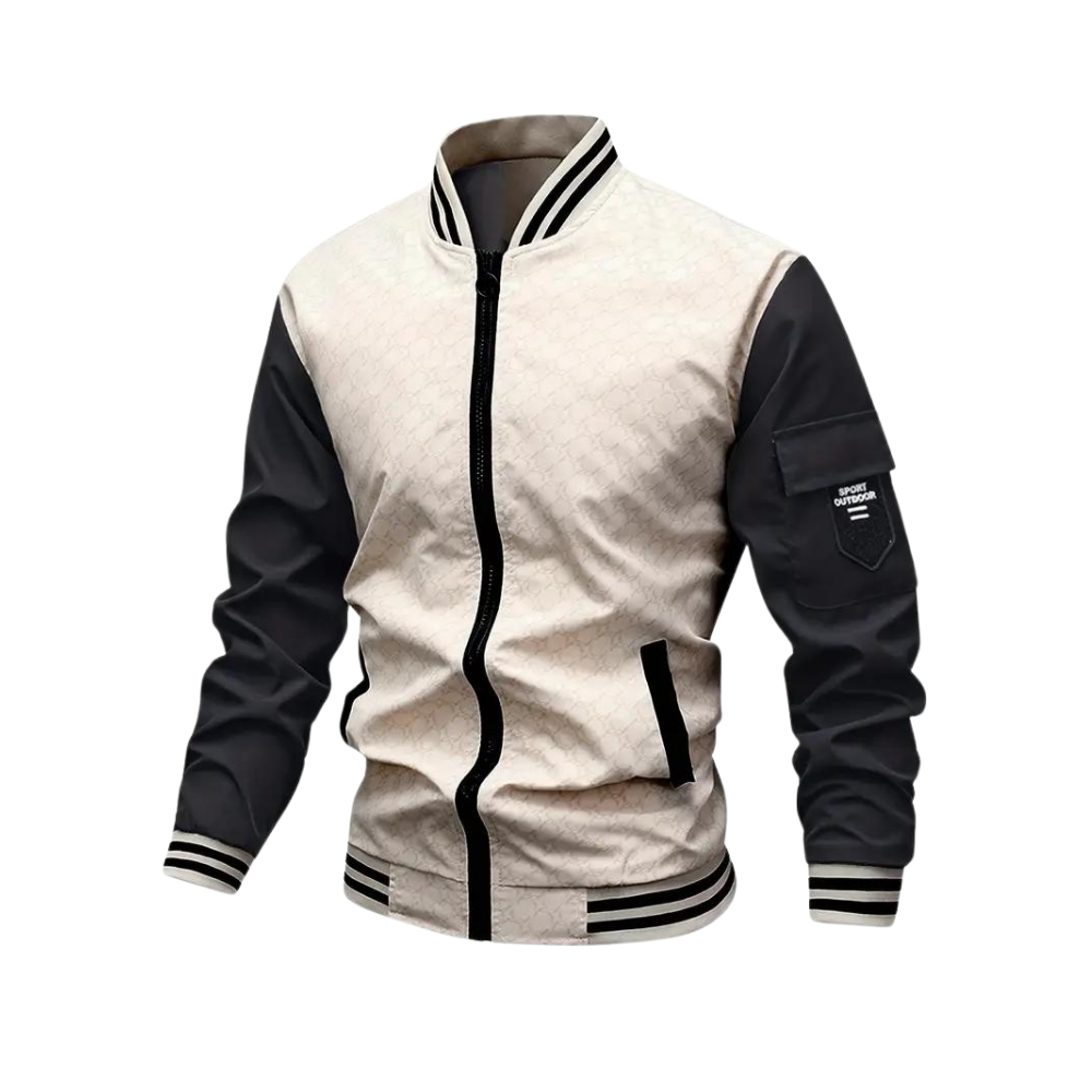 Levoire | Veste Bomber À Carreaux Pour Hommes Beige