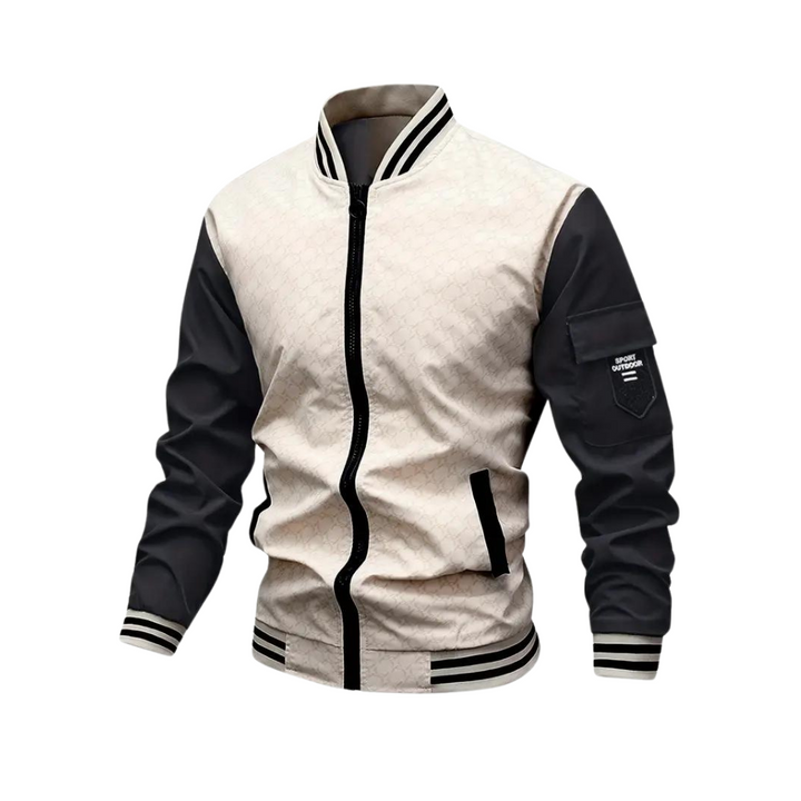 Levoire | Veste Bomber À Carreaux Pour Hommes Beige