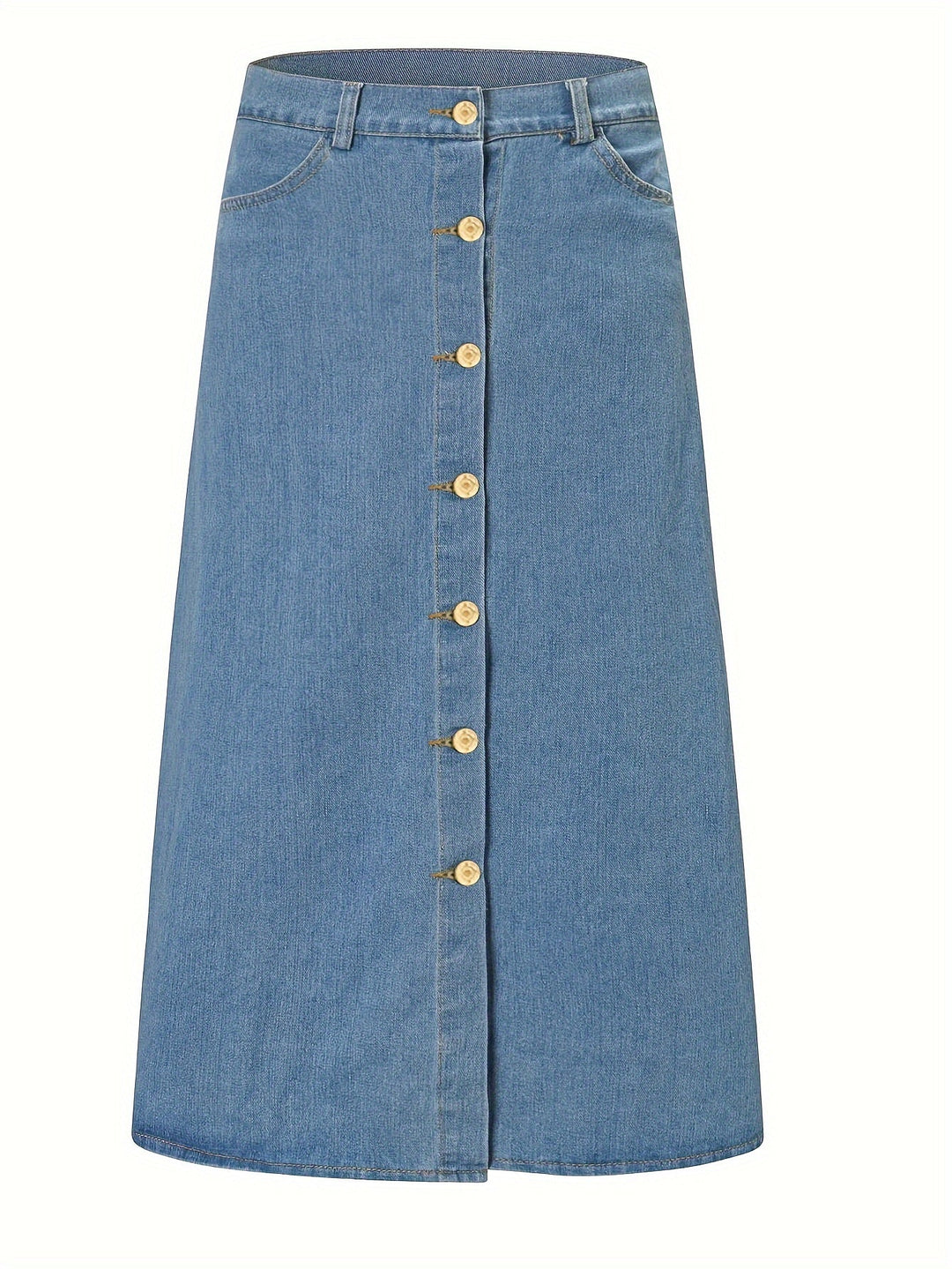 Levoire | Jupe En Denim Midi Élégante Avec Bouton