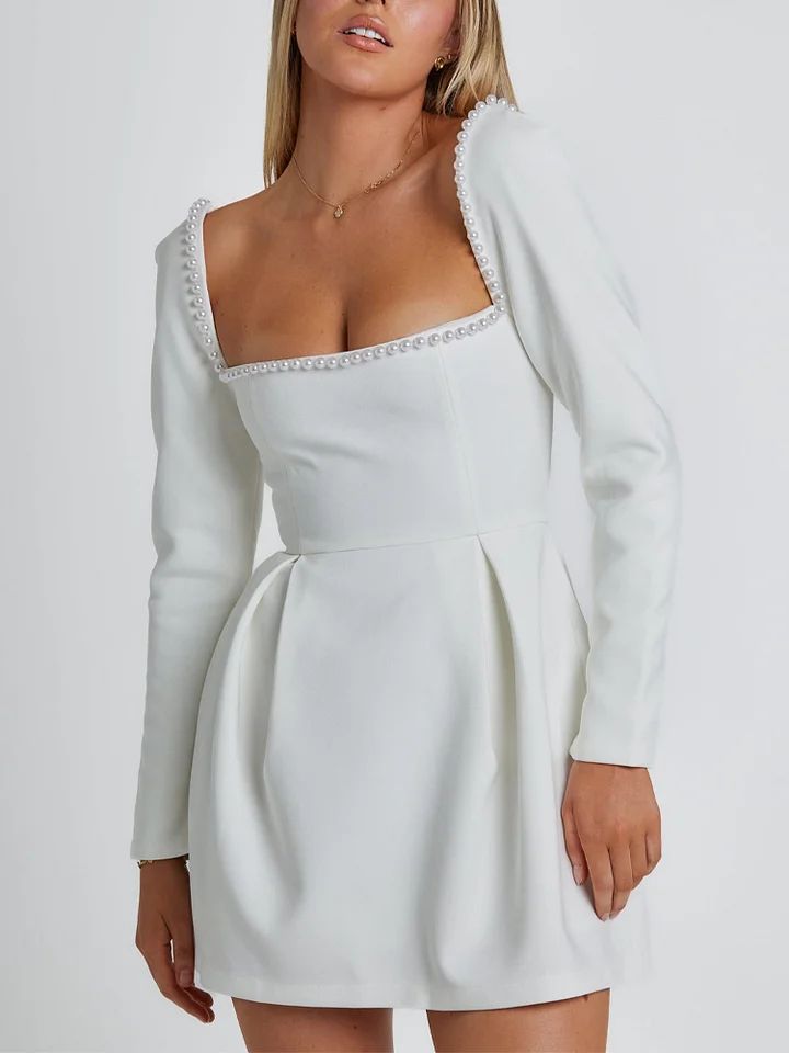 Levoire | Robe À Col Carré Sans Manches À Lacets Perles