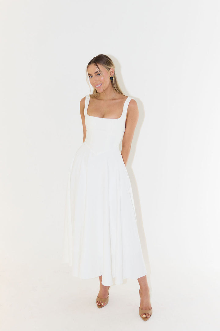 Levoire | Robe Vintage Imprimée Florale Blanc