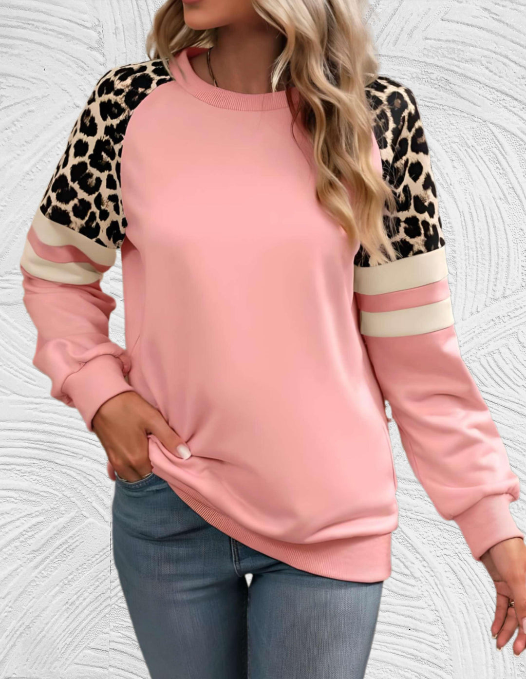 Levoire | Grande Taille Pull Avec Motif De Guépard Bébé rose