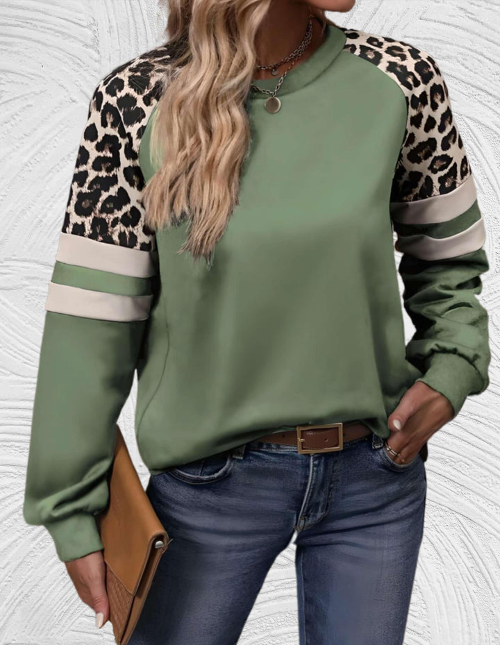 Levoire | Grande Taille Pull Avec Motif De Guépard Vert de monnaie