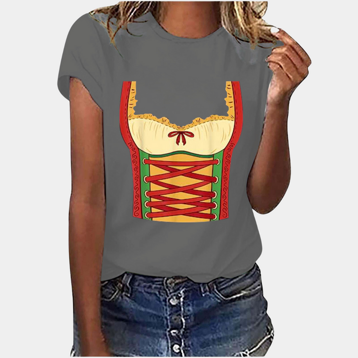 Levoire | T-Shirt Manches Courtes Imprimé Dirndl T-Shirts Vêtements Femme Gris