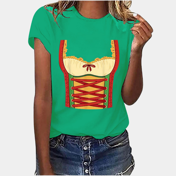 Levoire | T-Shirt Manches Courtes Imprimé Dirndl T-Shirts Vêtements Femme Vert