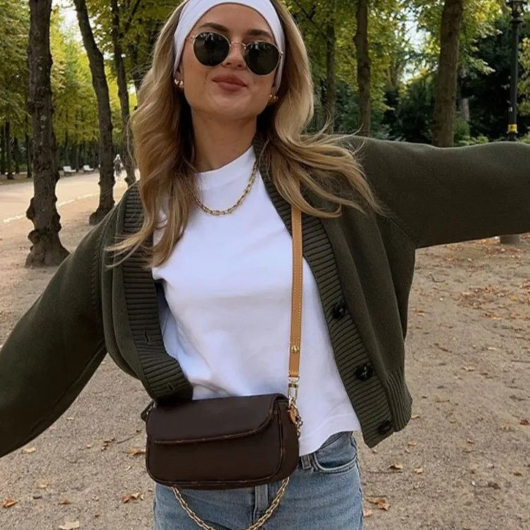 Levoire | Vert Olive Gilet En Maille À Col En V Vert