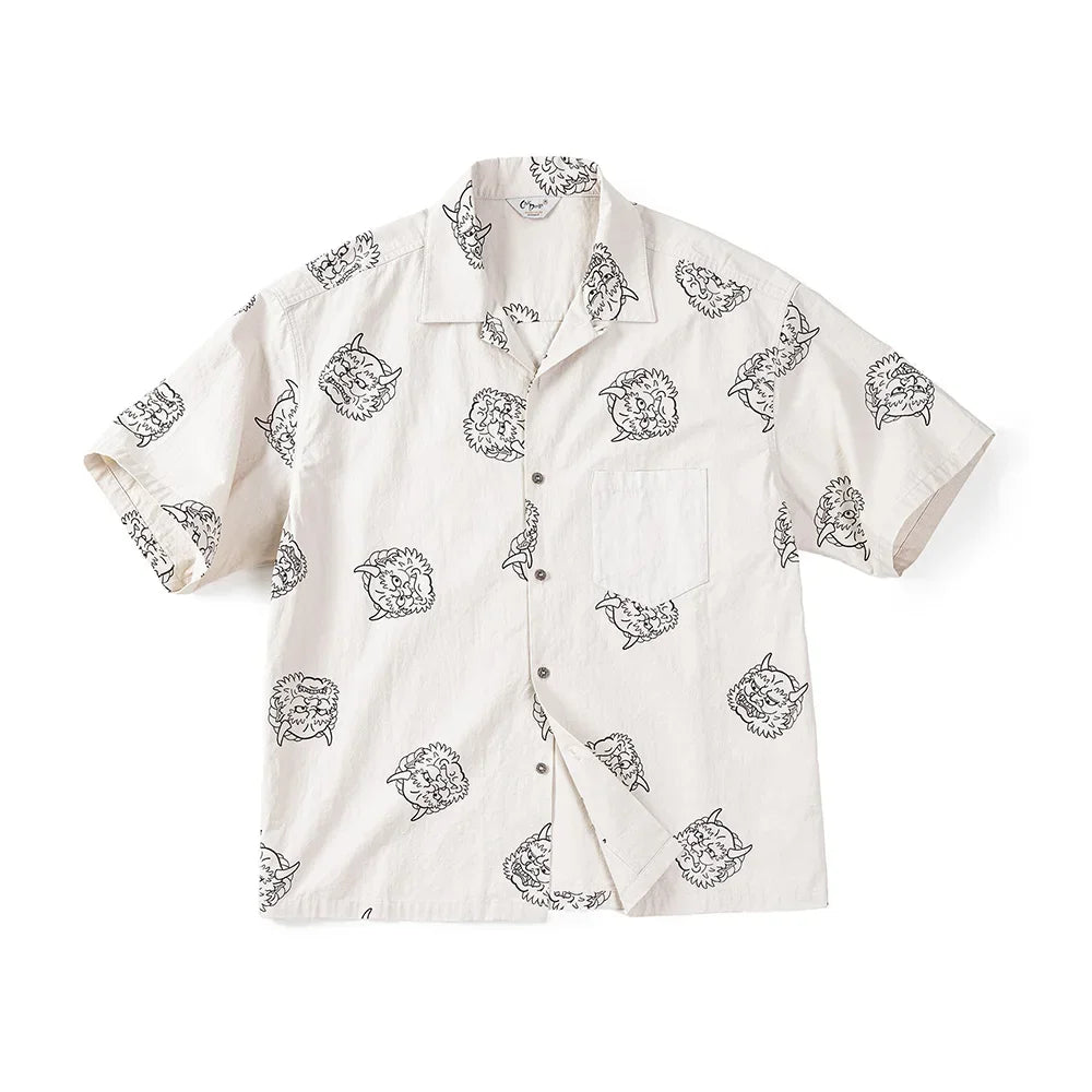 Levoire | Chemise Inspirée À Manches Courtes Beige