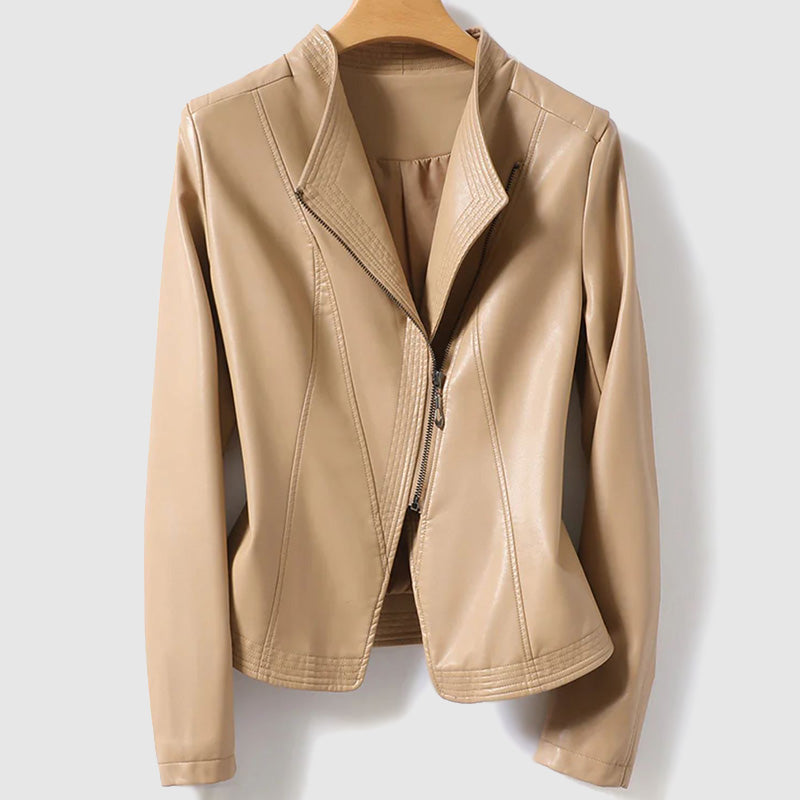 Levoire | Veste En Cuir Pour Femmes Beige