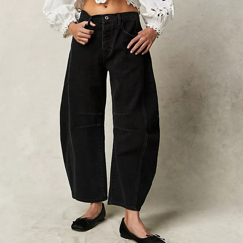 Levoire | Pantalons À Jambe Large Et Taille Basse Noir