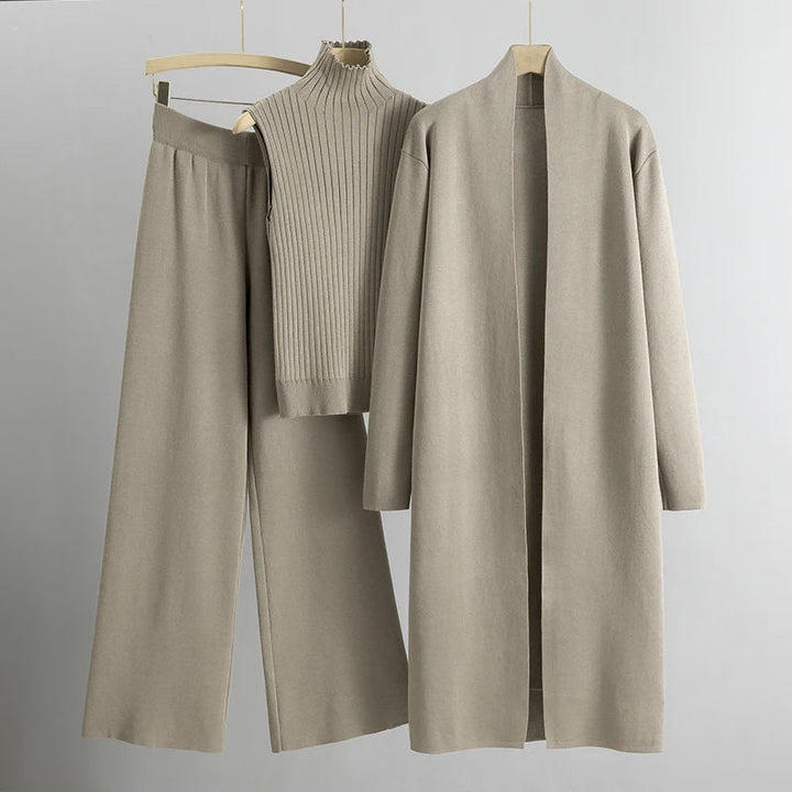 Levoire | Cachemire Ensemble à Trois Pièces Beige Une taille convient à tous