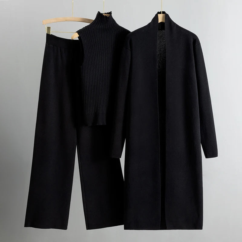 Levoire | Ensemble Trois Pièces En Cachemire Noir Une taille