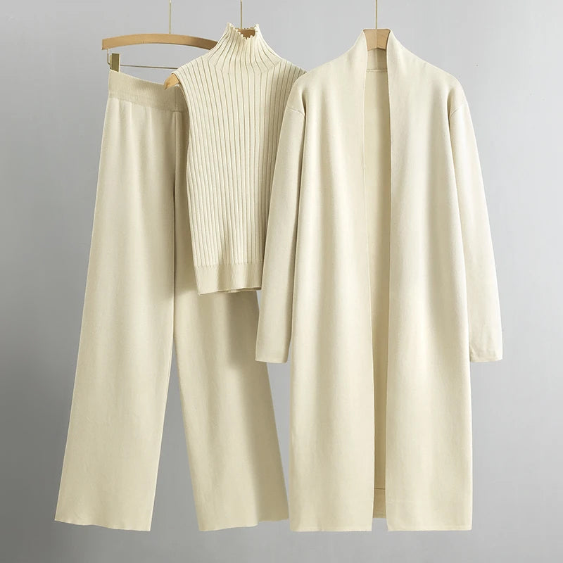 Levoire | Ensemble Trois Pièces En Cachemire Crème Une taille