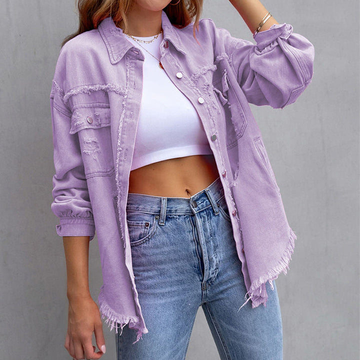Levoire | Veste jean effet usé Lilas